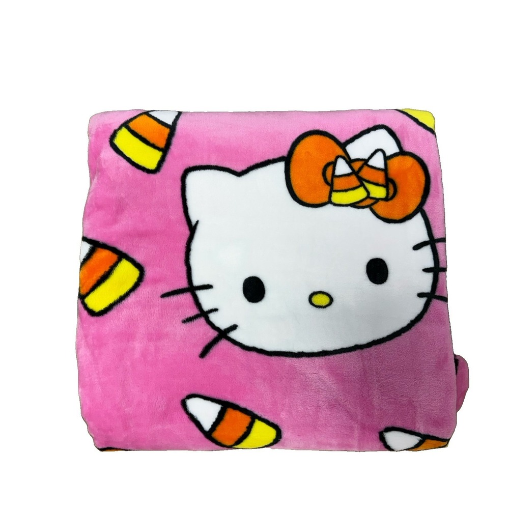 NWT Hello Kitty Halloween Candy Throw Blanket 60 x 70 Sanrio Plush Pink Cat